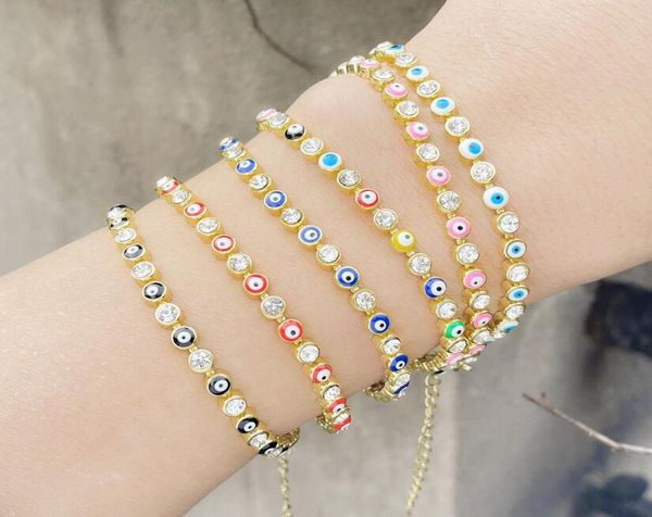 

evil eye chain bracelet lovely blue eyes beads link chain bangle good luck protection enamel beaded turkish jewelry9817871, Golden;silver