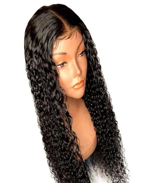 

curly lace front human hair wigs for women natural black 13x4 brazilian remy wig pre plucked with baby hair bleached knots1288276