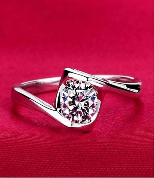 

austria simulated diamond rings wedding love luxury aneis rhinestone jewelry 925 silver plated glowing ring for women9736749