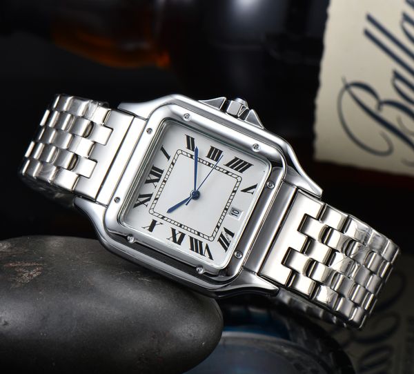 

level brand mens watches tank wsta 0051 quartz watches fashion designer wrist watch men luxury commerce square wristwatches metal strap wome, Slivery;golden