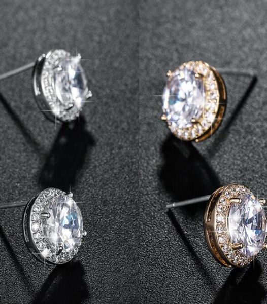 

fashion designer friends 18k white gold plated earings big diamond earrings for women white zircon earrings6009214, Golden;silver