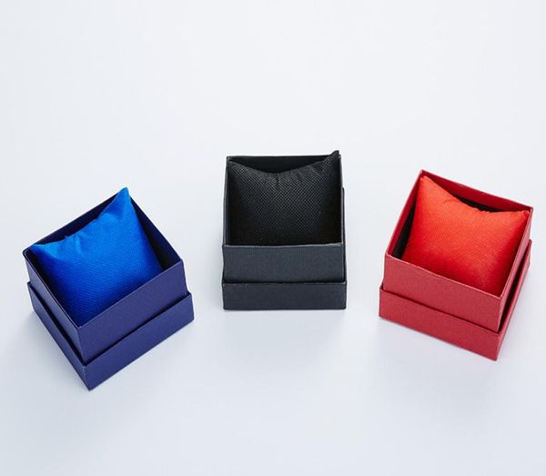 

fashion watch boxes black red paper square watch case with pillow jewelry display box storage box7424748, Black;white