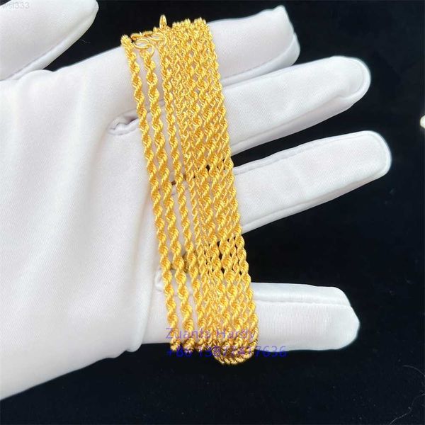 

pure solid 18k yellow gold men jewelry au750 fit for gold letters pendant choker necklace 1.0mm rope chain, Silver
