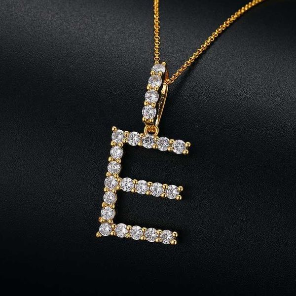 

3mm 0.1ct a-z moissanite diamond initial letter necklace for men women hip hop jewelry dropshipping, Silver
