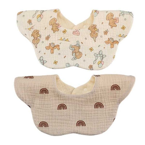 

bibs burp cloths cotton gauze feeding summer soft petal print saliva towel neonatal crepe uncle cloth cute baby bib new g220605