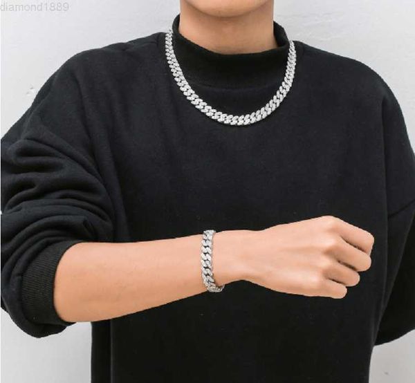 

customized cuban chain s925 silver jewelry single row diamond necklace cuban link hip-hop chain