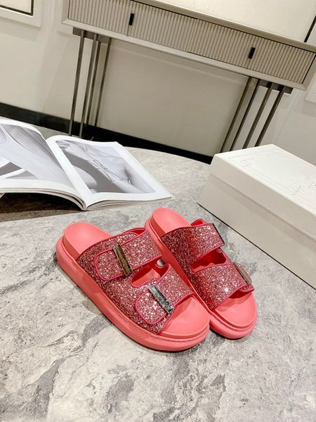 

designer slides sandals women fashion platform embroidered letter canvas slippers chunky sandal thick bottom famous slide slipper rubber 060, Black