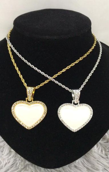 

rubysub 2021 heart sublimation necklace hip hop jewelry necklace sublimation necklace blanks8722187, Silver