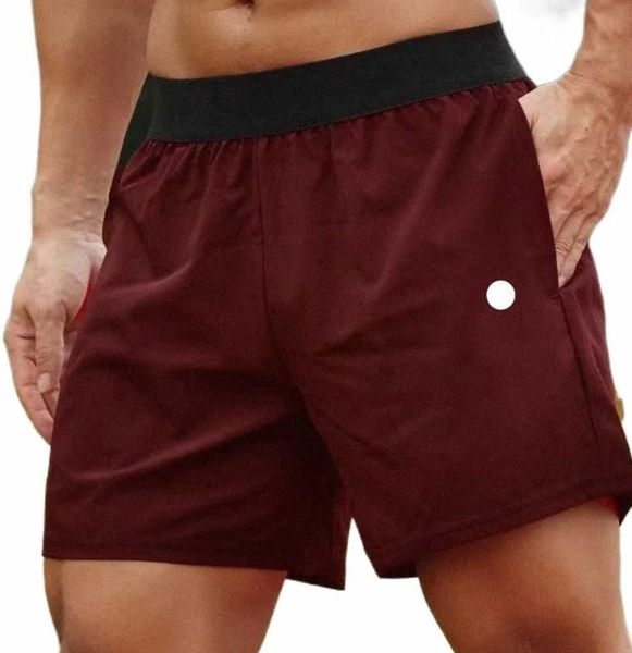 

men yoga sports shorts outdoor fitness quick dry lululemens solid color casual running lulu quarter pant lulus breathable design555 leisure, White;black