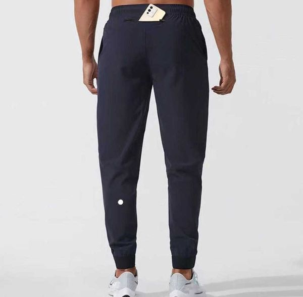 

lulu men pants yoga outfit longjogger sport quick drys drawstring gym pockets sweatpants trousers mens casual elastic waist fitness man fash, Gray