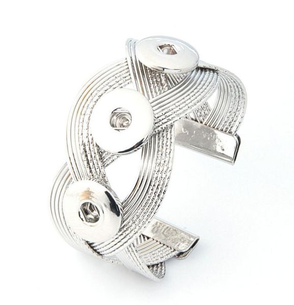 

10 pc18mm snap button fashion bracelets diy jewelry bracelet is suitable for the fast button and slide charms1124750, Golden;silver