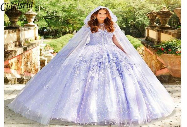 

lavender quinceanera with shawl sweet 16 dresses lace applique off shoulder laceup prom ball gowns graduation 7th9114933, Blue;red