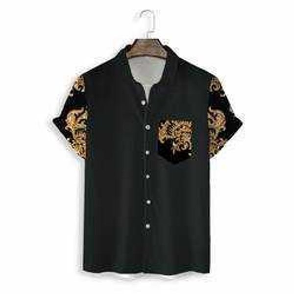 

sample men's geometric short sleeve pocket shirt casual shirt with pocket for men ropa camisas hombre kpmw, White;black