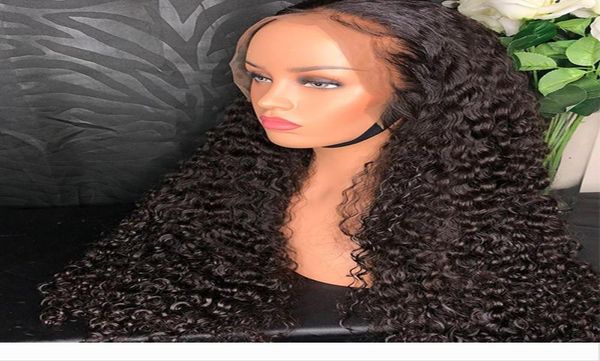 

hd transparent invisible lace wig lace frontal human hair wigs curly long preplucked bleached knots natural peruvian remy3014953, Black;brown