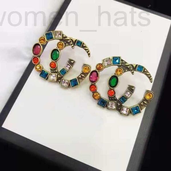 

stud designer quality luxury women earrings designer extravagant full colorful diamond engagement earring for lady gifts wholesale jewelry, Golden;silver