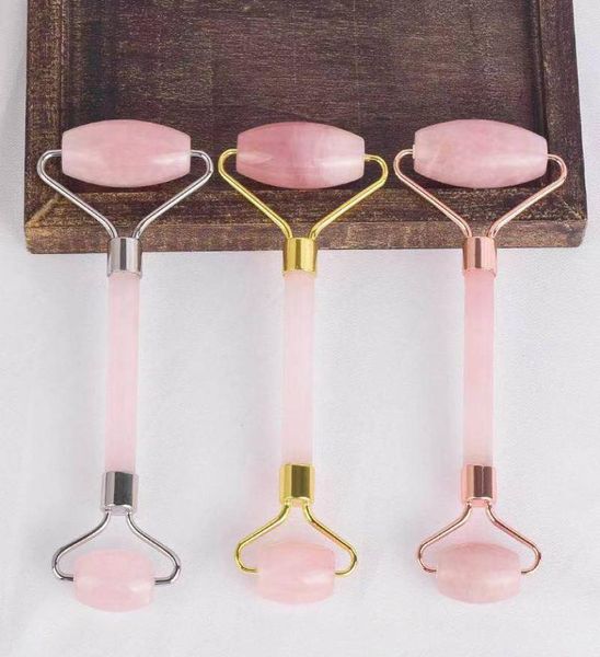 

rose quartz jade roller face care lifting massager natural crystal stone facial rollers slimmer lift wrinkle double chin remover b9501218