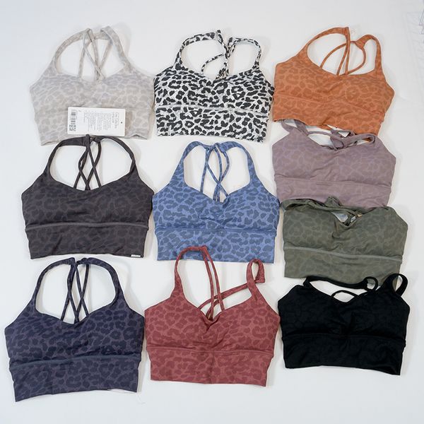 

ll women sports bra leopard bodycon lu tank for sports bras girl high elasticity cheetah sport tank racerback vest running gym ll055
