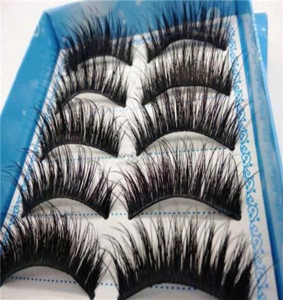 

5 pairsset of natural long black eyelashes makeup handmade thick fake false eye lashes extension tools 2018 new4796696