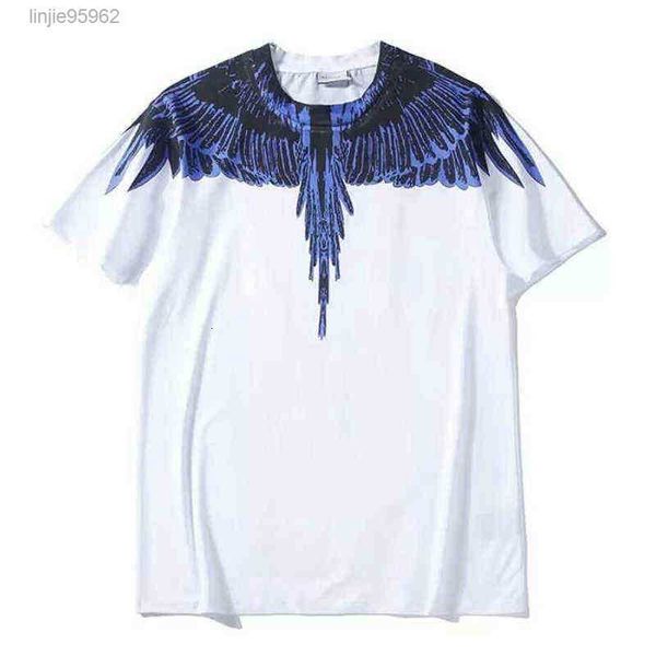

men's t-shirts summer european and american tide wings water drop feather short-sleeved cotton round neck 8s1s1, White;black
