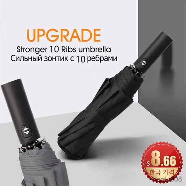 

umbrellas high-cost strong automatic umbrella waterproof windproof parasol bussiness male folding rain windproof and ribs umbrellas r230607