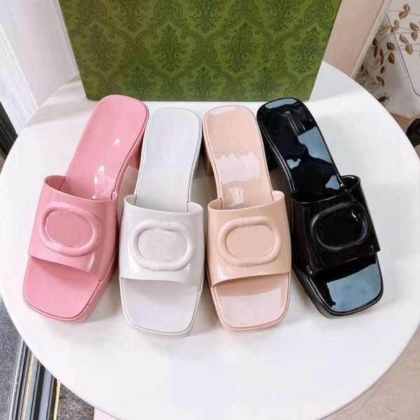 

rubber jelly slide women slippers sandals platform sandals high heels classics dearfoam sandal slippers flat shoes outdoor beach flip flops, Black