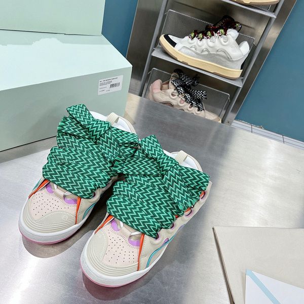 

2023 women sneakers travel shoes leather lace-up sneaker fashion lady flat designer trainers letters woman shoe platform mens 0605, Black