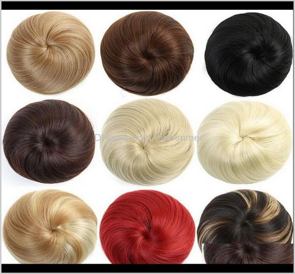 

chignons extensions products drop delivery 2021 rubber band bun with clipin design extension synthetic roller fast scrunchie fasi9011035, Black;brown