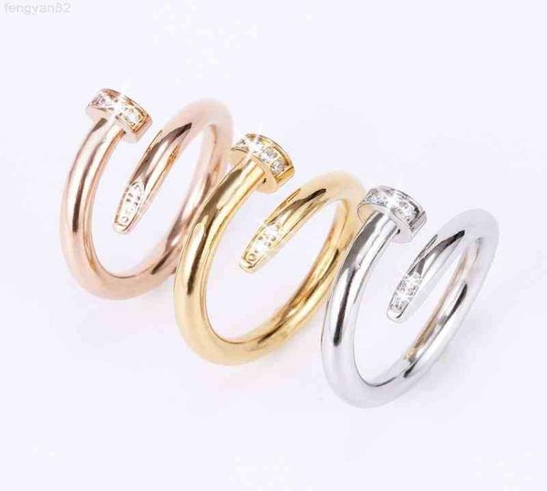 

love ring womens jewelry band rings titanium steel single nail european and american fashion street hip hop casual couple classic 3982407, Silver