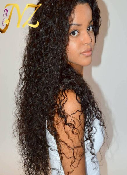

lace front wigs brazilian malaysian peruvian 130 density swiss lace curly full lace wigs deep curly hair6254137, Black
