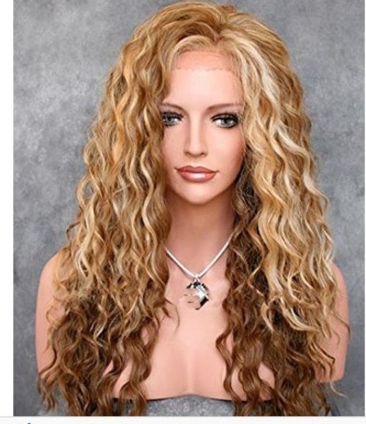 

2019 new synthetic front lace wigs long wave body long hair wig 3646662, Black;brown