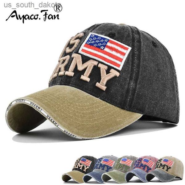 

washed baseball cap new spring summer sunhat embroidered letter men women unisex-teens cotton snapback caps vintage hip hop hat l230523, Blue;gray