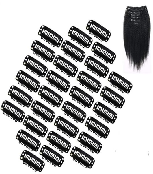

13 inch hair extension clips diy head accessories wig hairs extensions clip 6 teeth 32cm black beige dark light brown ship 7070166, Black;brown