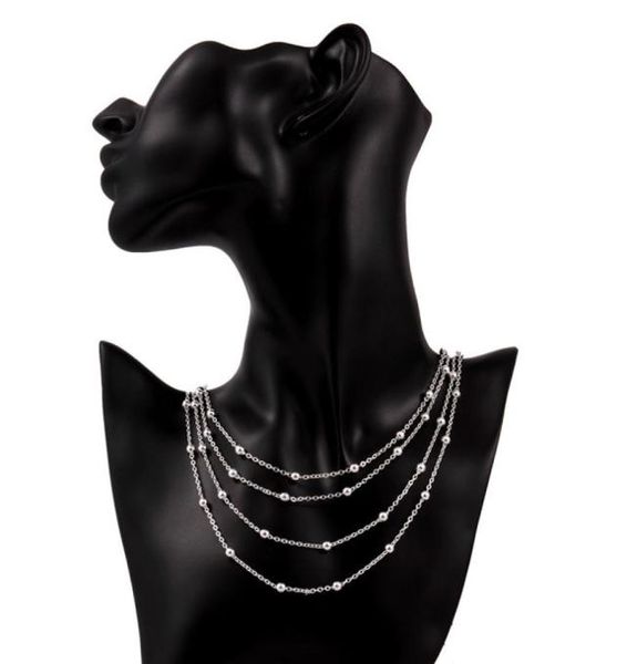 

new arrival four layers of light beads sterling silver plated jewelry necklace for women wn751nice 925 silver pendant necklaces w1277189