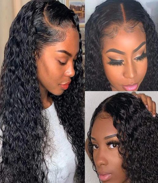 

new 150 density deep curly full lace front wig human hair wigs for women brazilian curly remy hair wigs with baby hair1769451, Black
