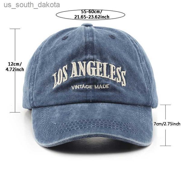 

cotton baseball cap can am men's and women's "la" embroidery hat spring and summer sun hat adjustable caps l230523, Blue;gray