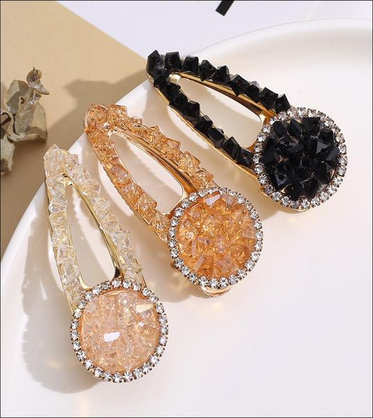 

5 colors 2020 charm crystal hair clip boutique barrette hairpin women girl fashion jewelry hair accessories princess designer bb h4341917, Slivery;white