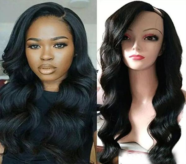 

human hair u part wig brazilian loose wave virgin hair upart wigs for black women glueless loose curly u part brazilian hair wigs9996620, Black;brown