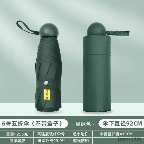 

umbrellas folding umbrella female sunscreen protection portable pocket vinyl sunshade rain and rain dual-use mini capsule umbrella r230607
