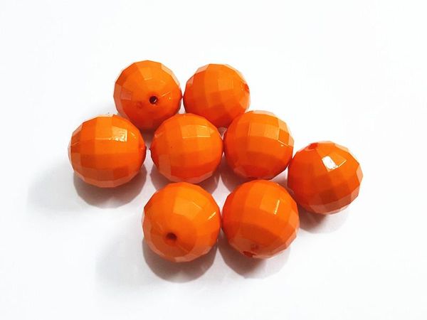 

crystal 20mm 100pcs/lot orange acrylic solid faceted beads