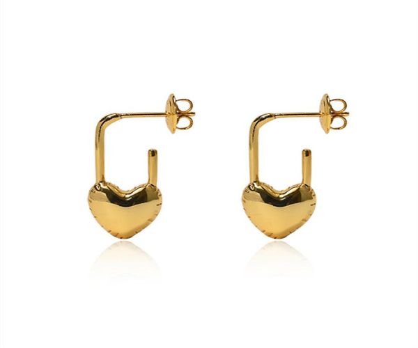 

ins air balloon gold earrings stud love lock female niche design peach heart fashion allmatch jewelry accessories gi1643225, Golden;silver