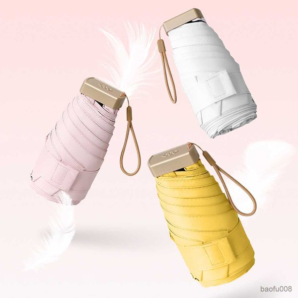 

umbrellas small folding umbrella rain women gift fashion men mini sun parasol girls anti-uv waterproof portable pocket travel umbrellas r230