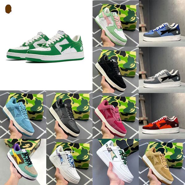 

designer casual shoes low-cut sneakers leather bapestasta sneakers m1 classic sneakers ape-shaped medical toys, Black
