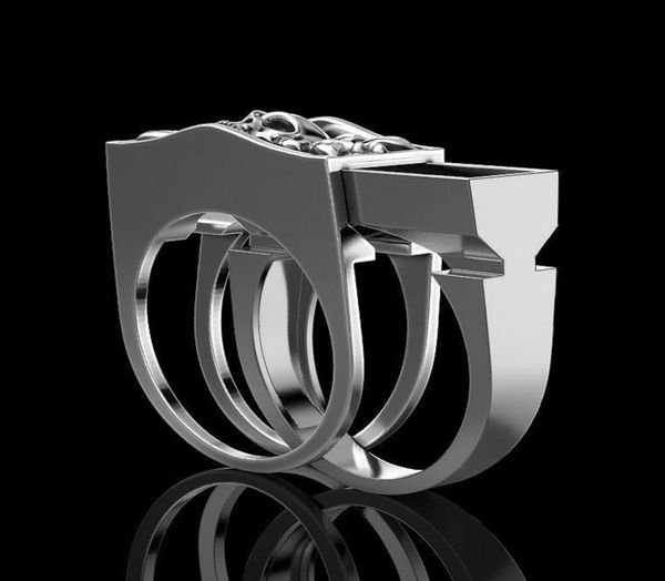 

6pcs new fashion skull head band rings european and american punk style retro skull ring men women birthday party accessories g4392551, Silver