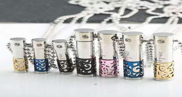 

stainless steel premium aromatherapy essential oil diffuser necklace pendant locket necklace for men women statement necklaces jew4910816, Silver