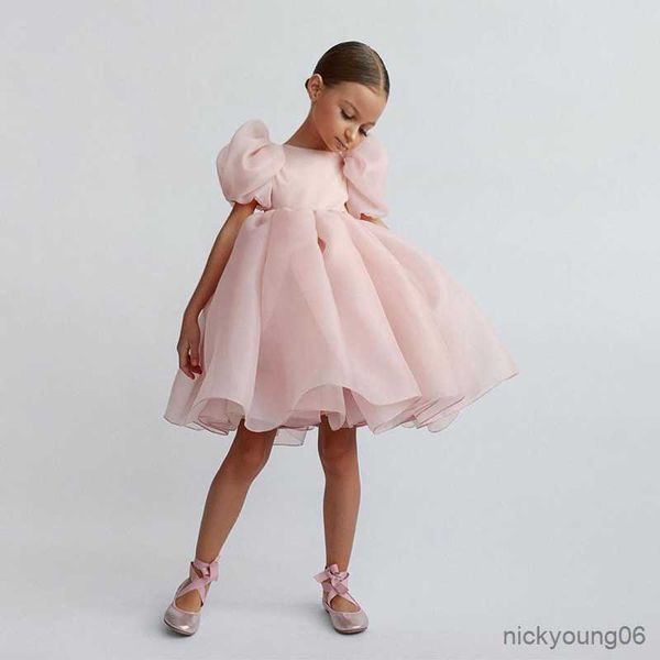 

girl's dresses girls white layers kids pull sleeve elegant party wedding birthday princess vestidos children summer clothes r230607, Red;yellow