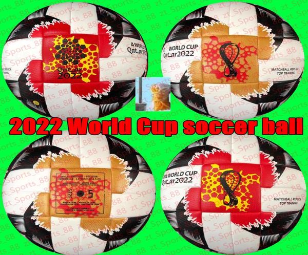 

qatar world cup 2022 soccer ball size 5 highgrade nice match football ship the balls without air1201209