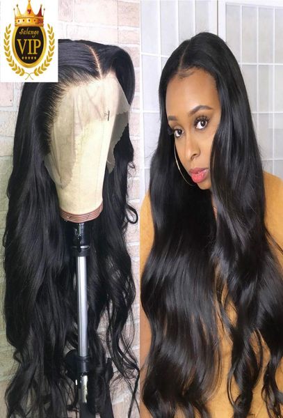 

13x6 glueless lace front human hair wigs brazilian body wave preplucked with baby hair 180 density 360 lace front wig remy hair3035988, Black;brown