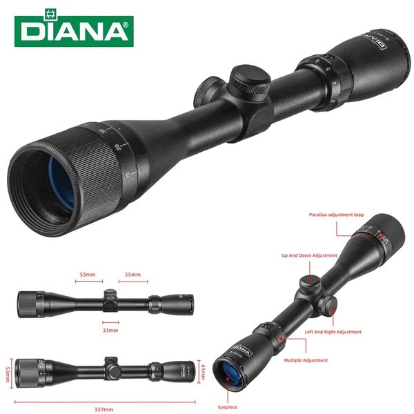 

diana 3-9x40 ao riflescope tactical cross reticle optical sight hunting rifle pneumatics scope spotting scope for rifle hunting