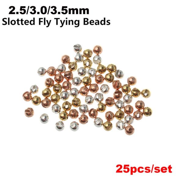 

terminal tackle 25pcs 25mm30mm35mm fly tying material slotted bead tungsten alloy beads durable fishing tool nic6828943