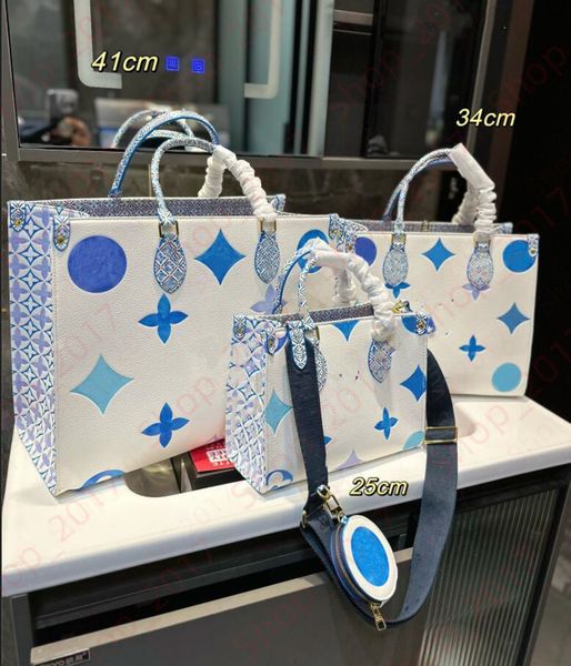 

luxury totes shopping bag designer on the go bag womens handbags onthego tote bag crossbody lady fashion pvc genuine leather purse shoulder